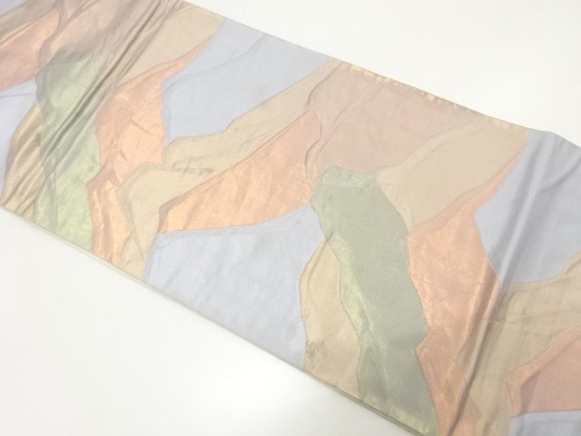JAPANESE KIMONO / ANTIQUE ABSTRACT PATTERN WOVEN FUKURO OBI (MATERIALS